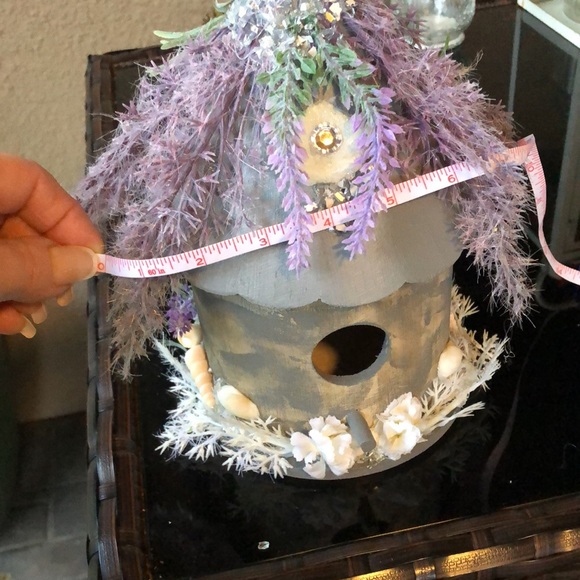 NWT Vintage style custom weathered birdhouse w/an orchid flair custom handmade - Picture 11 of 11